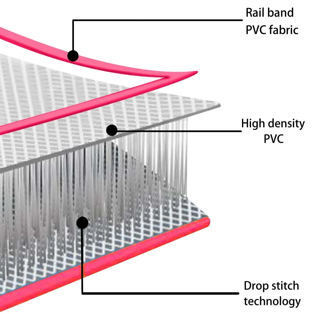 vidaXL Inflatable Gymnastics Mat with Pump 500x100x20 cm PVC Pink