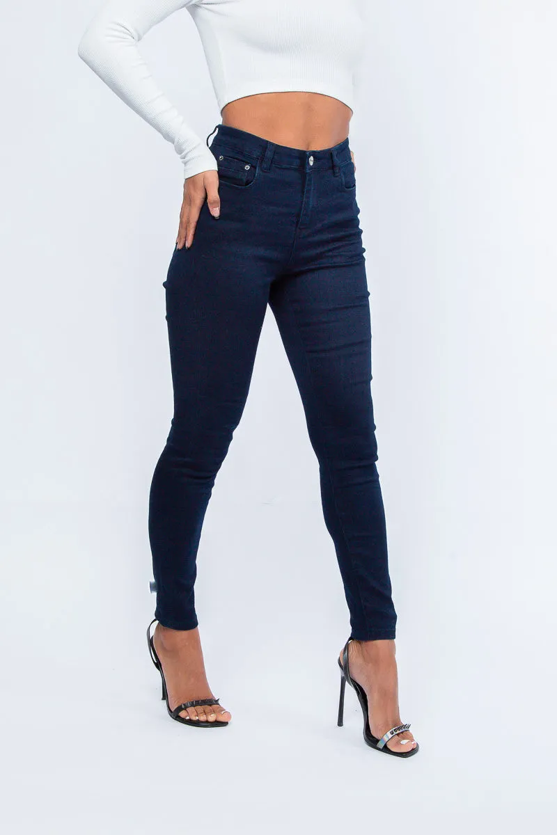 Women's Blue/Black High Waisted Skinny Jean