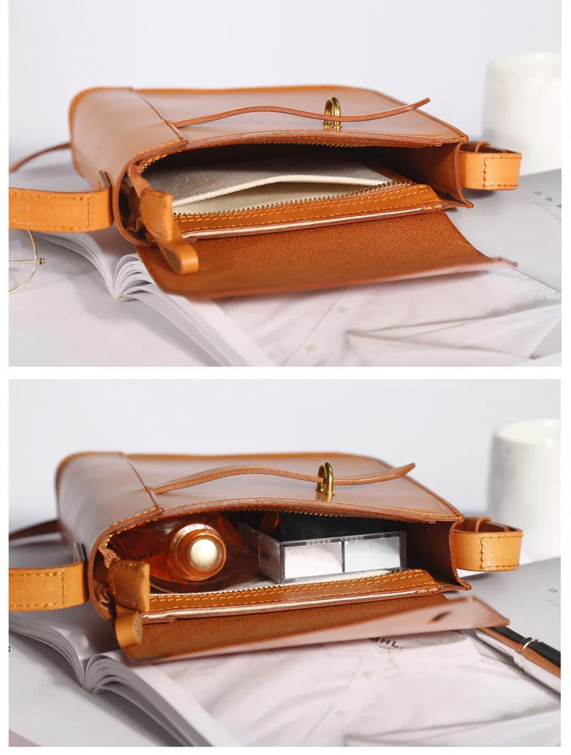 Women's Brown Leather Satchel Shoulder Bag Genuine Leather Crossbody Bags For Women