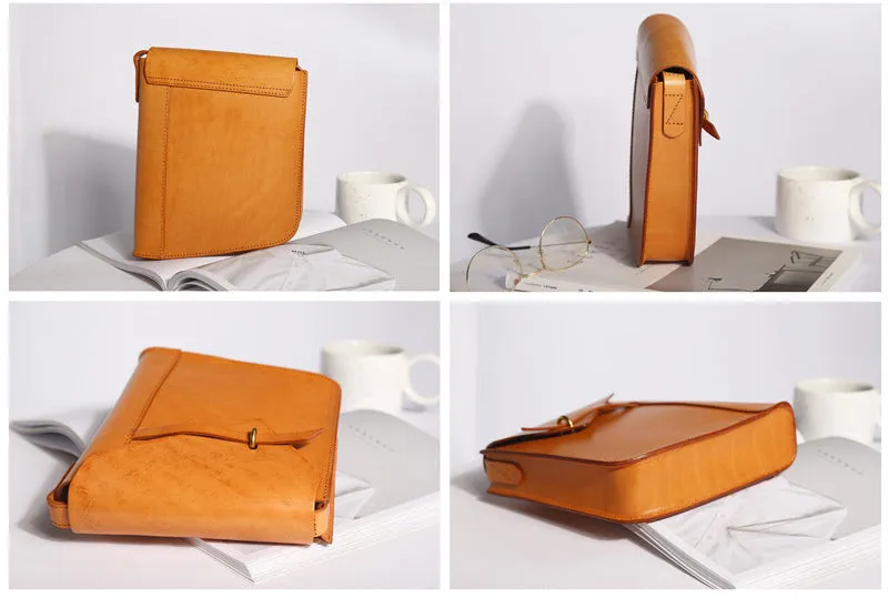 Women's Brown Leather Satchel Shoulder Bag Genuine Leather Crossbody Bags For Women